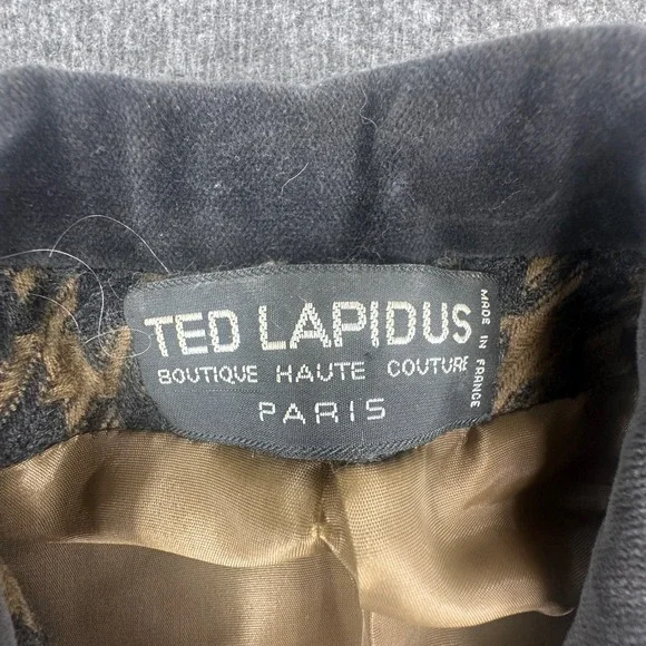 Ted Lapidus Paris Vintage Wool Houndstooth‎ Blazer&Skirt Set 42 Made in France - Picture 5 of 13